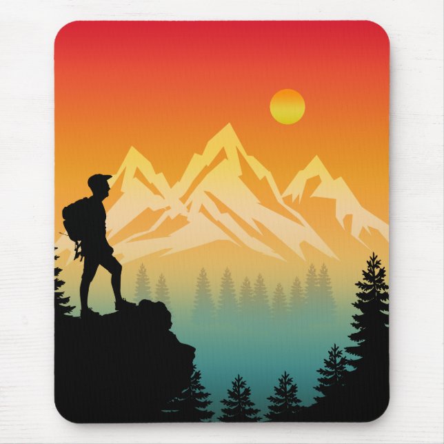Natur Wandern Bergwald Landschaft Mousepad (Vorne)