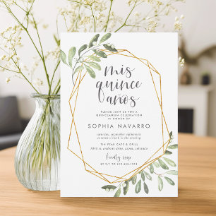 Natur Wasserfarbe Quinceanera Einladung