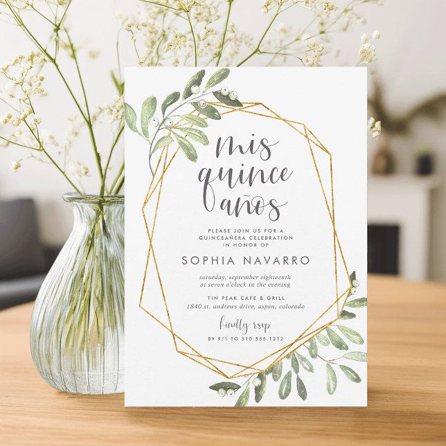 Natur | Wasserfarbe Quinceanera Einladung (Von Creator hochgeladen)