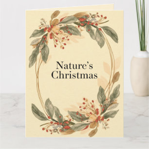 Natur-Weihnachten – Minimal Botanische Feiertage  Karte