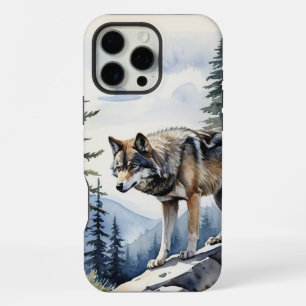 Natur Wildnisgebirge Wolf Wolves iPhone 16 Pro Max Hülle