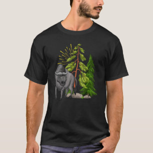 Natur Wildtier Wildleben Bison Büffel T-Shirt