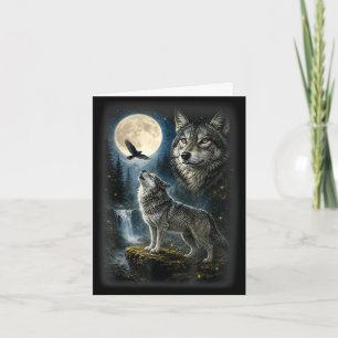 Natur Wolf Wald Bäume Wölfe Wildtier Mond Karte