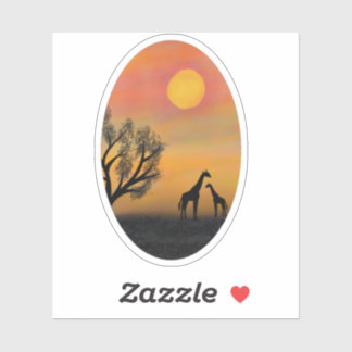 NATURAFRIKANISCHE GIRAFFE-SONNENSCHMERZEN AUFKLEBER