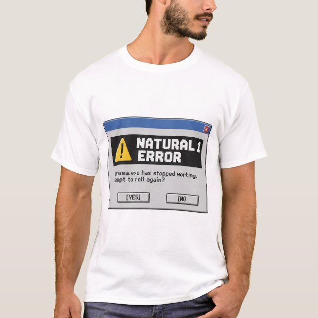 Natural 1 Error D&D T-Shirt | Funny Dungeon Master (Vorderseite)