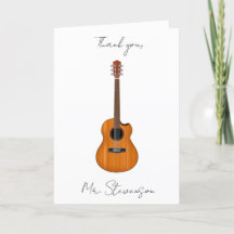Natural Acoustic Gitarre geklappte Grußkarte