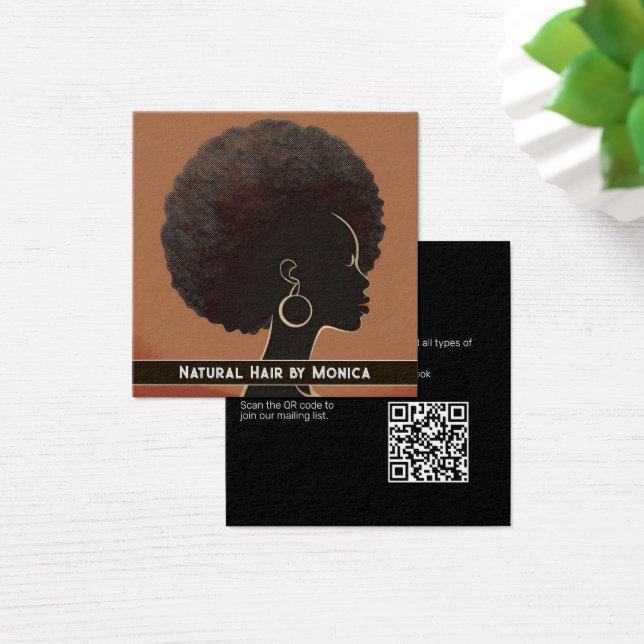 Natural African American Hair Salon Business Card (Schreibtisch)