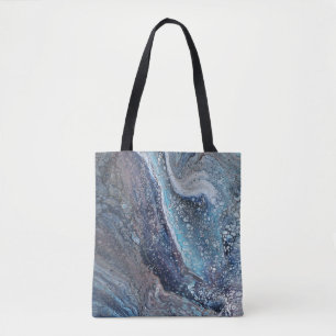 Natural Attraction 1 Blue Fluid Abstrakt Totbeutel Tasche