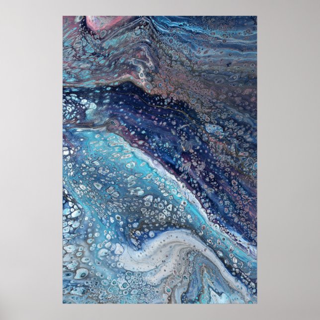 Natural Attraction 2 Blue Geode Abstract Print Poster (Vorne)