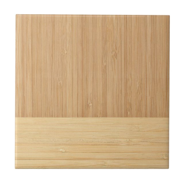 Natural Bamboo Border Wood Grain Look Fliese (Vorderseite)