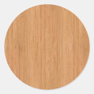 Natural Bamboo Wood Grain Look Runder Aufkleber