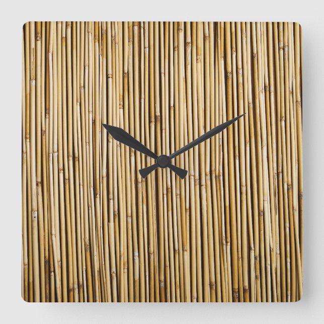 Natural Bamboo Zen Background Customized Template Quadratische Wanduhr (Vorderseite)