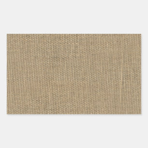 Natural Beige Burlap Rechteckiger Aufkleber