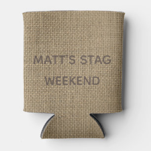 Natural Beige Tan Jute Burlap-Groom Party Wedding Dosenkühler