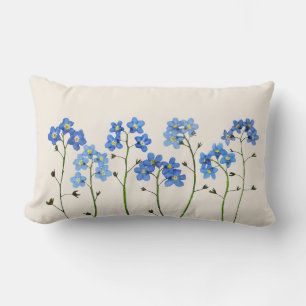 Natural Blue Pressed vergme-me-not-Blume Kissen