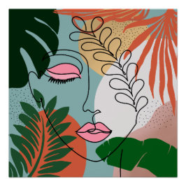 Natural Boho tropische Darstellung Poster