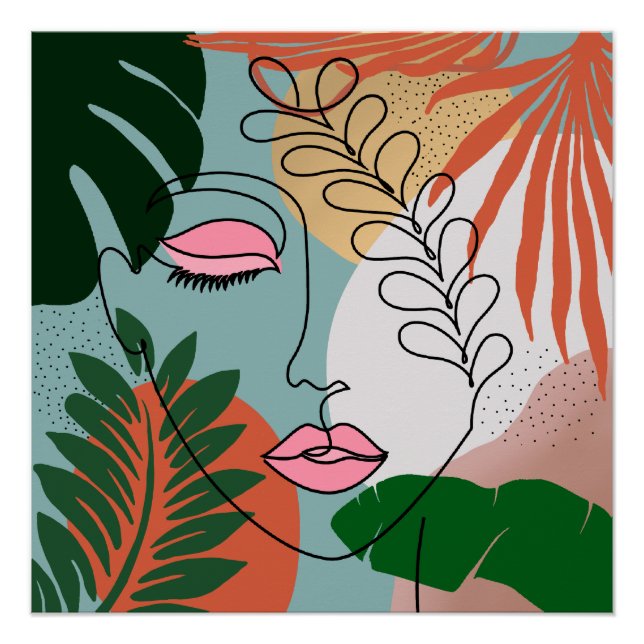 Natural Boho tropische Darstellung Poster (Vorderseite)