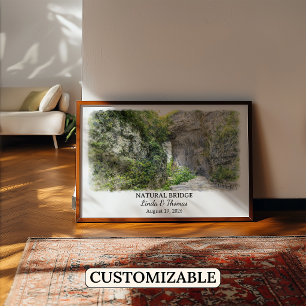 Natural Bridge Virginia Poster, Aquarell, Maßgesch Poster