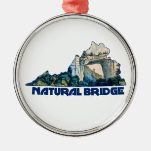 Natural Bridge Virginia State Karte Ornament Aus Metall