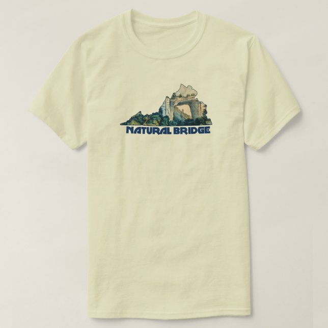 Natural Bridge Virginia State Map T-Shirt (Design vorne)