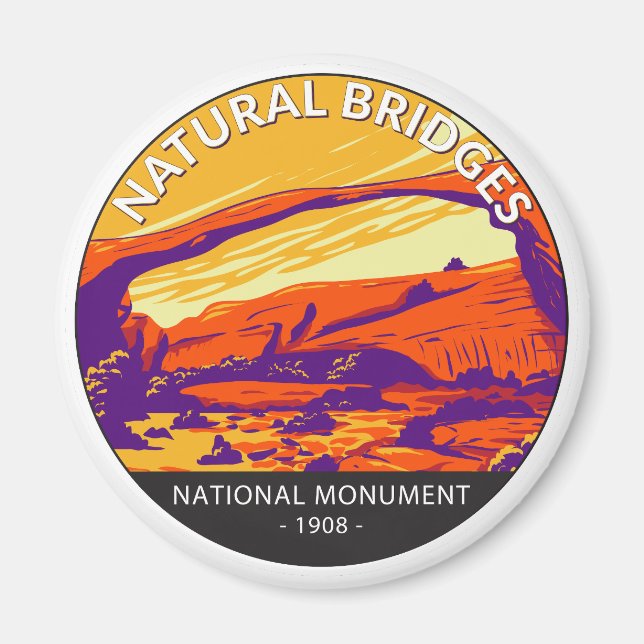 Natural Bridges National Monument Utah Circle Magnet (Vorne)