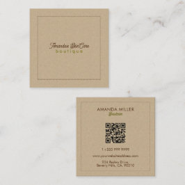 Natural Color Classic Line Texture Quadratische Visitenkarte