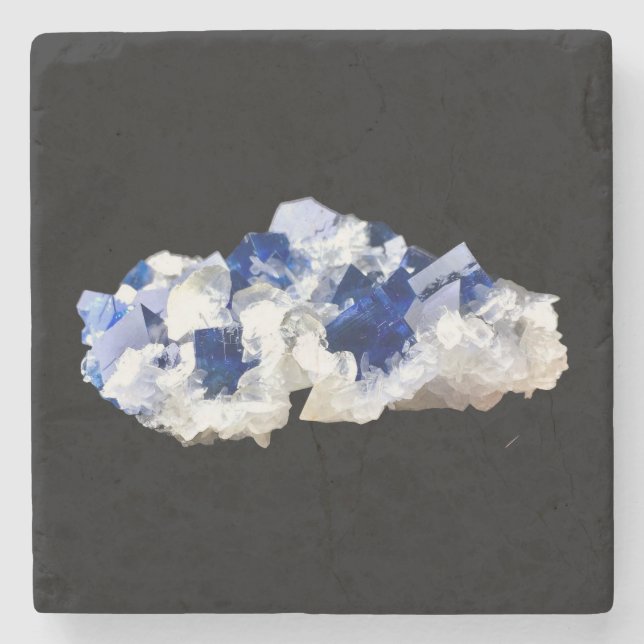 Natural Deep Blue Fluorite Marmor Stone Untersetze Steinuntersetzer (Vorderseite)