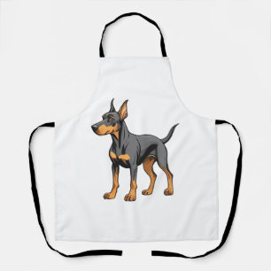 Natural Ear Doberman Art Print Classic T - Shirt Schürze