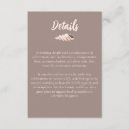 Natural Elegant Beach Seashell Enclosure Card Begleitkarte