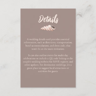 Natural Elegant Beach Seashell Enclosure Card Begleitkarte