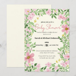 Natural Garden Baby Shower Einladung