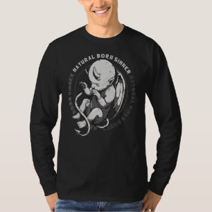 Natural Geboren Sinner Devil Baby Grunge Goth Emo  T-Shirt