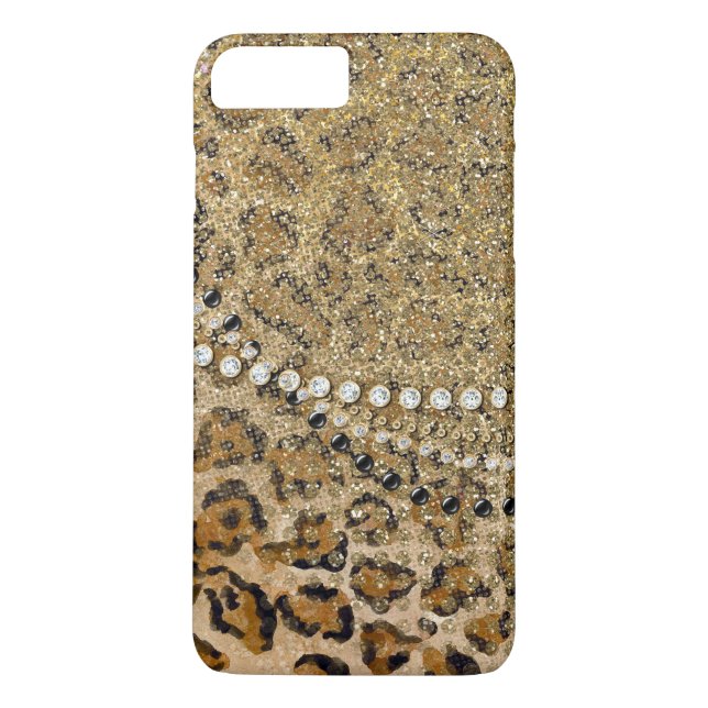 Natural Gold Leopard Animal Print Glitzern Look Case-Mate iPhone Hülle (Rückseite)