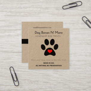 Natural Gourmet Hund Leckereien Bäckerei Quadratische Visitenkarte