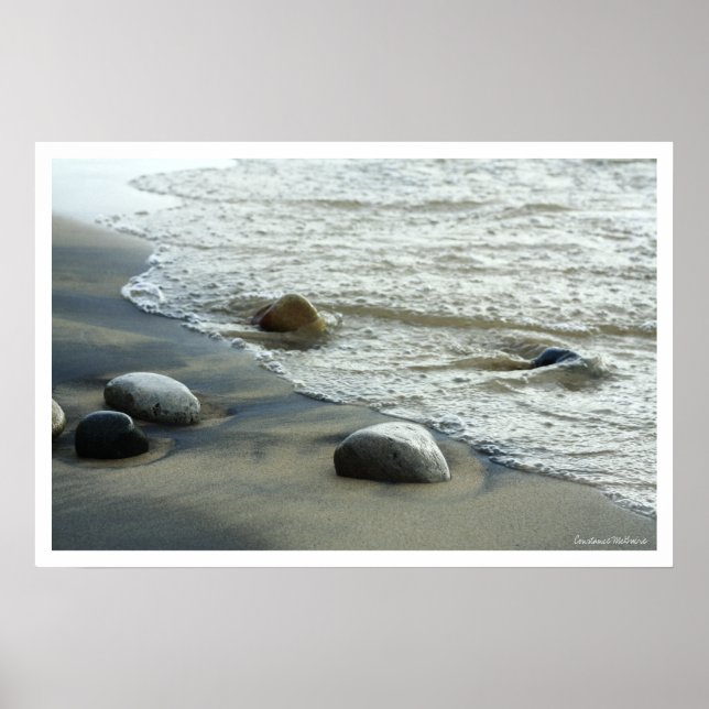 Natural Great Lakes Beach Rocks Poster Print (Vorne)
