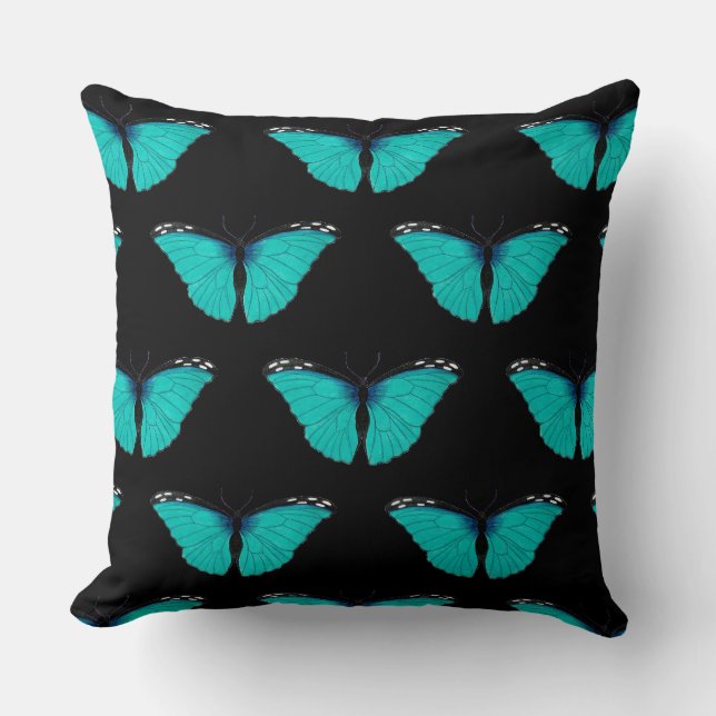 Natural History Blue Butterfly Kissen (Vorderseite)