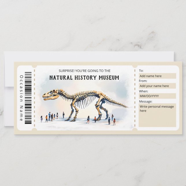 Natural History Museum Gift Certificate Template Einladung (Vorderseite)