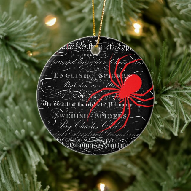 Natural History Title Page Spiders Calligraphy Keramik Ornament (Baum)