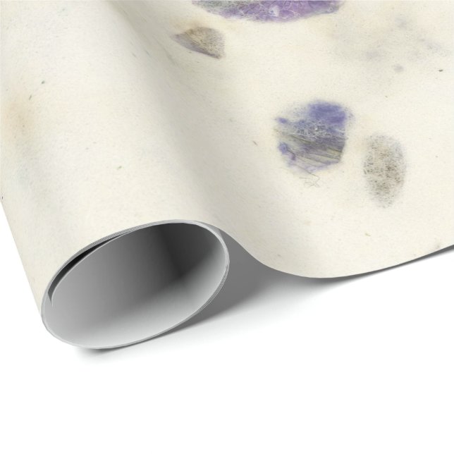 Natural Kraft Floral Petals Mulberry Mint Lila Geschenkpapier (Rolleneckpunkt)