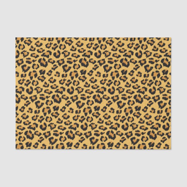Natural Leopard Print Fake Animal Fur Muster Seidenpapier (Vorderseite)