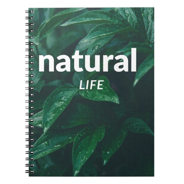 Natural Life Notebook - Green Blätter Cover Notizblock (Vorderseite)