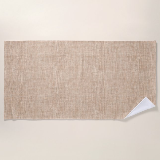 Natural Linen Fabric Texture in Warm Beige Strandtuch (Vorderseite)