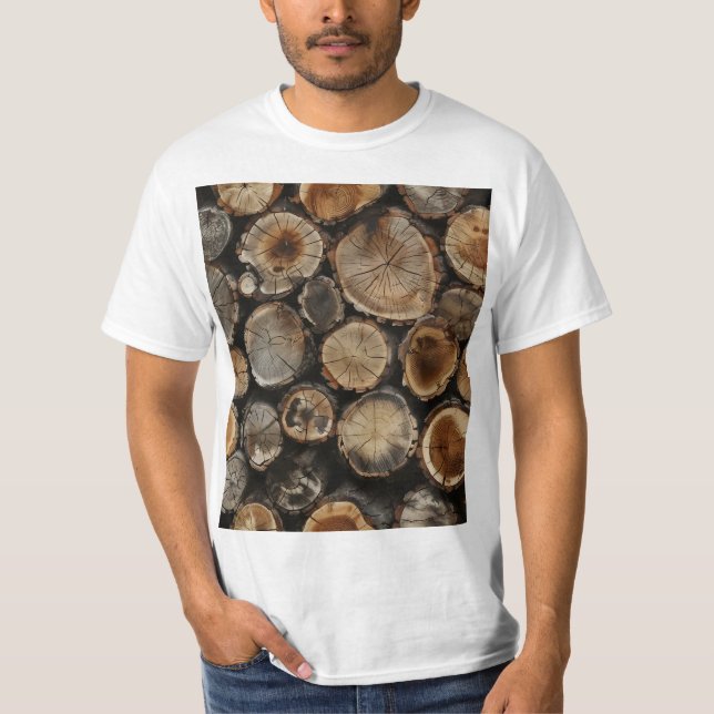 Natural Log Pattern T-Shirt (Vorderseite)