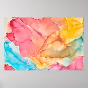 Natural luxury abstract fluid art painting in alco poster