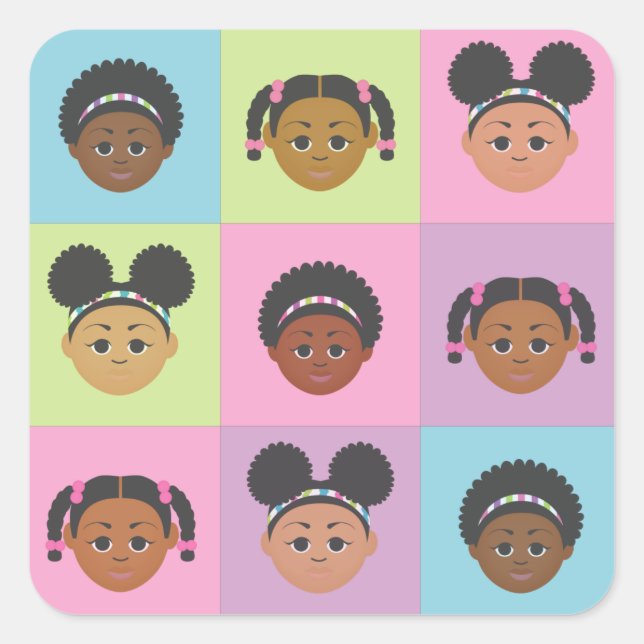 Natural Me Kids von MDillon Designs Quadratischer Aufkleber (Vorderseite)
