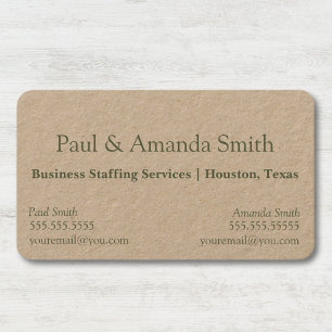 Natural Minimalistisch Kraft Business Card mit 2 N Visitenkarte