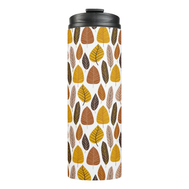 Natural neutral colors leaves seamless pattern vec thermosbecher (Vorderseite)