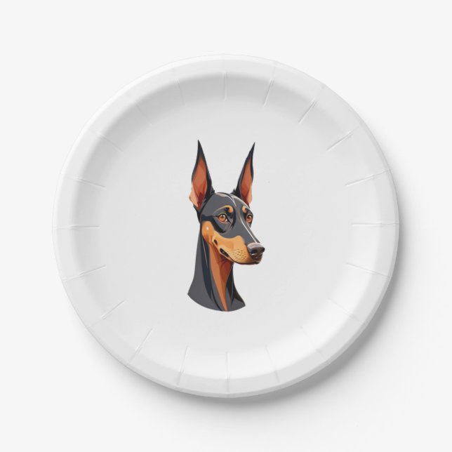 Natural Oar Doberman Pappteller (Vorderseite)
