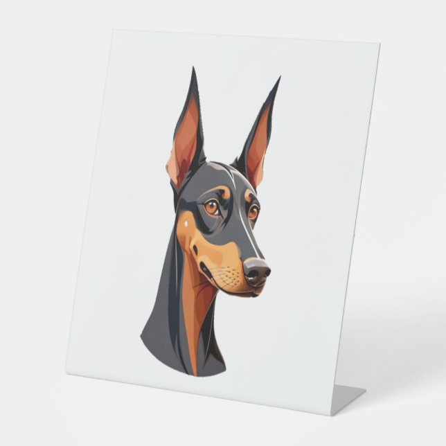 Natural Oar Doberman Sockelschild (Vorderseite)