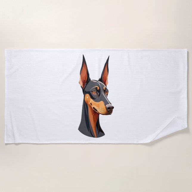 Natural Oar Doberman Strandtuch (Vorderseite)